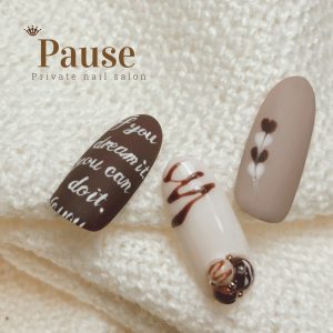 チョコレートネイル 摂津市 千里丘ネイルサロンpause ポーズ Private Nail Salon Pause